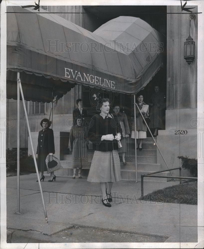 1950 Press Photo Evangeline Residence club - Historic Images