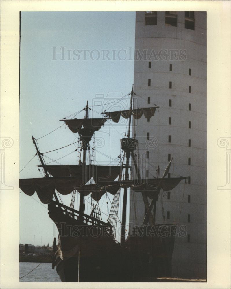 Press Photo Columbus Ship Expo 92 Seville Spain - Historic Images