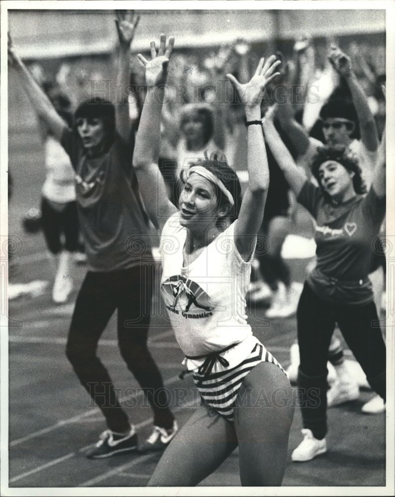 1985 Press Photo Jeanine Ackerman Exercise Charity - Historic Images