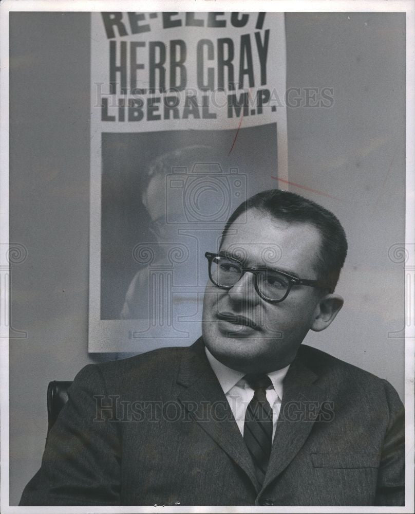1963 Press Photo Herb Gray Essex Windsor Election M.P. - Historic Images