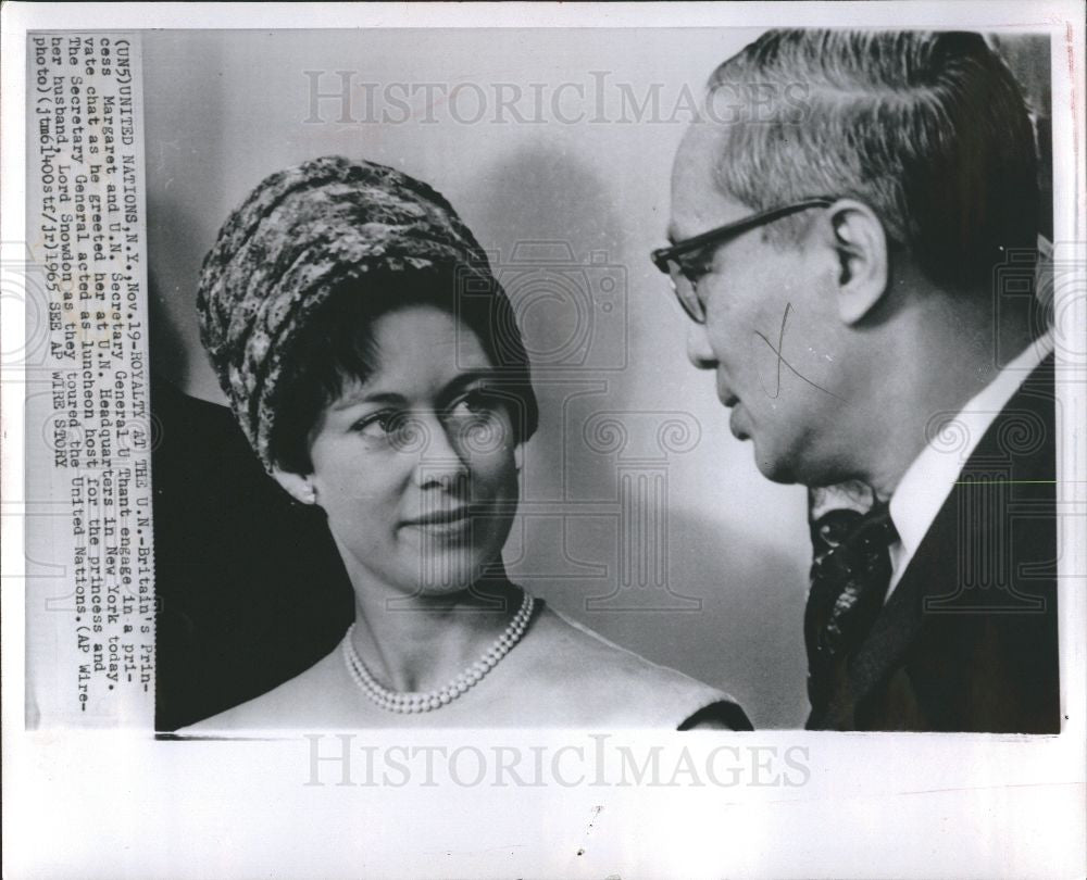 1965 Press Photo Princess Margaret U Thant UN - Historic Images