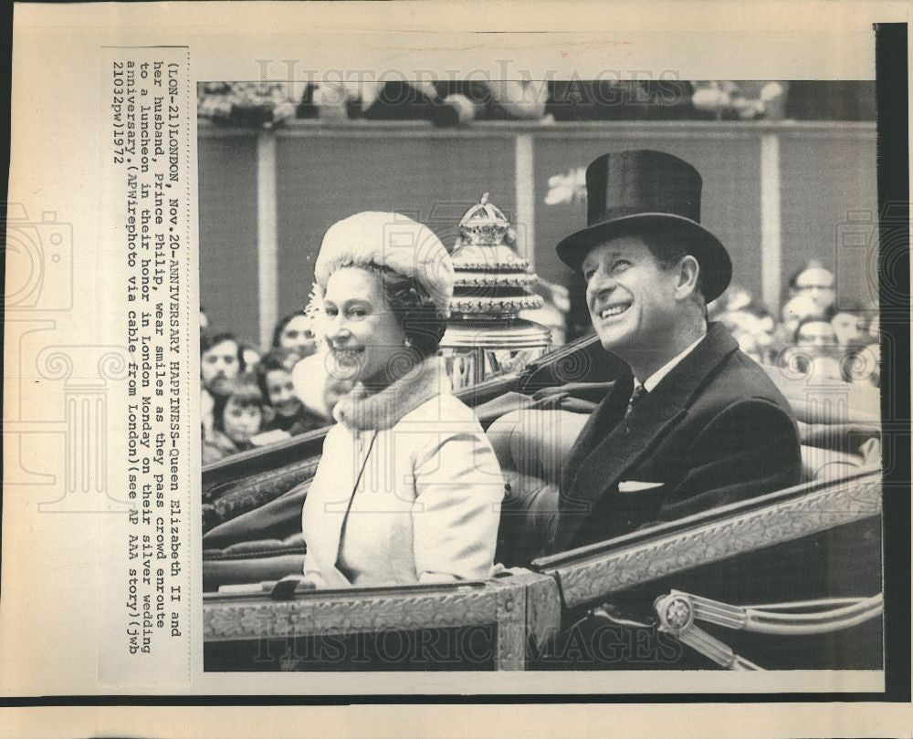 1972 Press Photo Queen Elizabeth II monarch Philip - Historic Images
