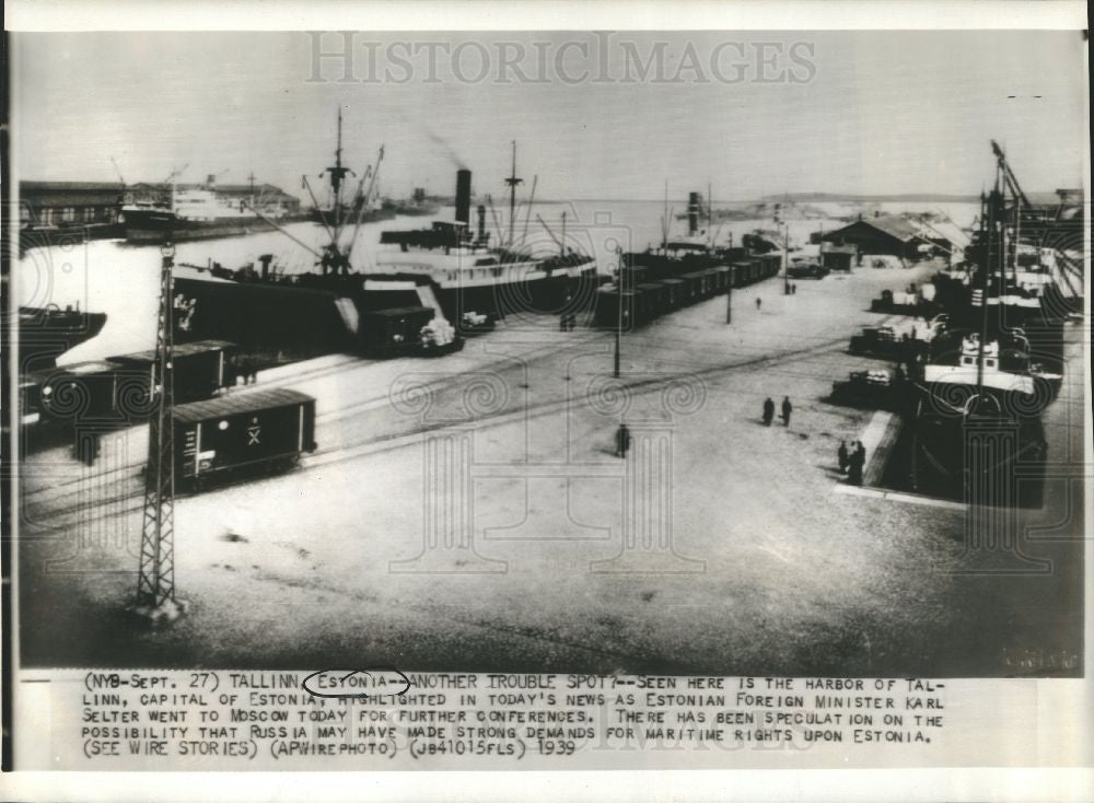 1939 Press Photo Tallinn Estonia maritime Moscow Russia - Historic Images