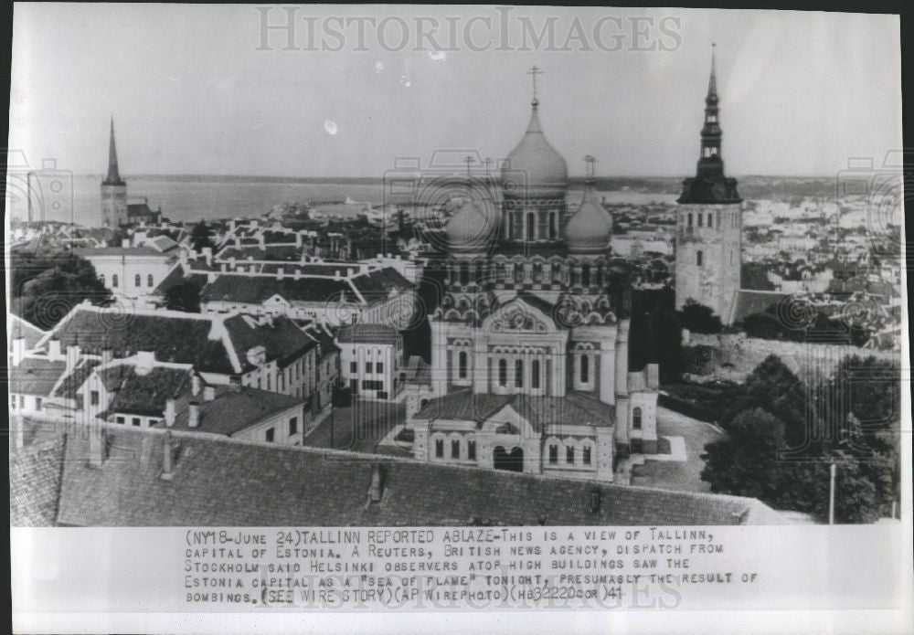1941 Press Photo Tallinn Estonia bombing - Historic Images