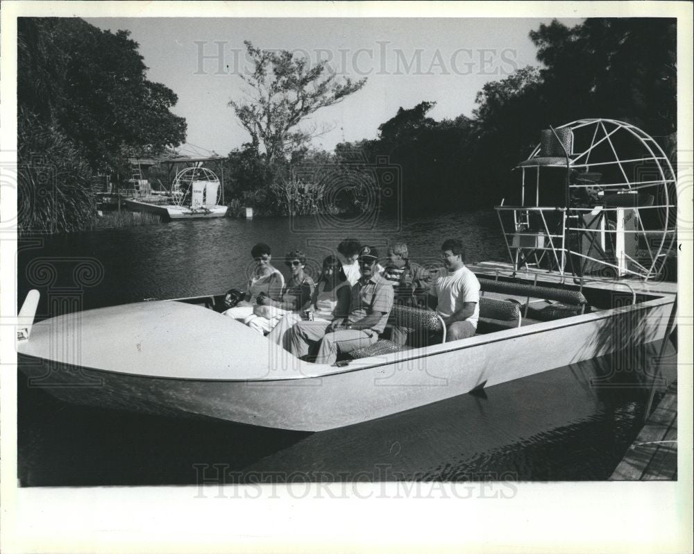 1985 Press Photo Everglades National Park air boat tour - Historic Images