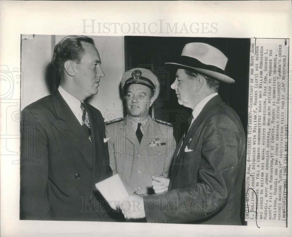 1948 Press Photo JOHN L. SULLIVAN, Secretory of Navy - Historic Images