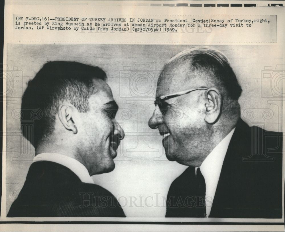 1969 Press Photo Cevdet Sunay President Turkey ÃƒÆ’Ã†â€™ÃƒÂ¢Ã¢â€šÂ¬Ã‚Â¡aykara - Historic Images