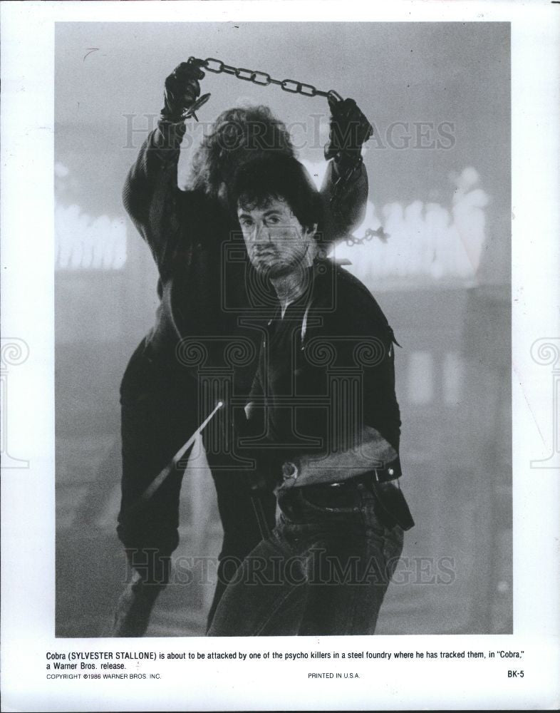 1986 Press Photo sylvester stallone actor cobra - Historic Images
