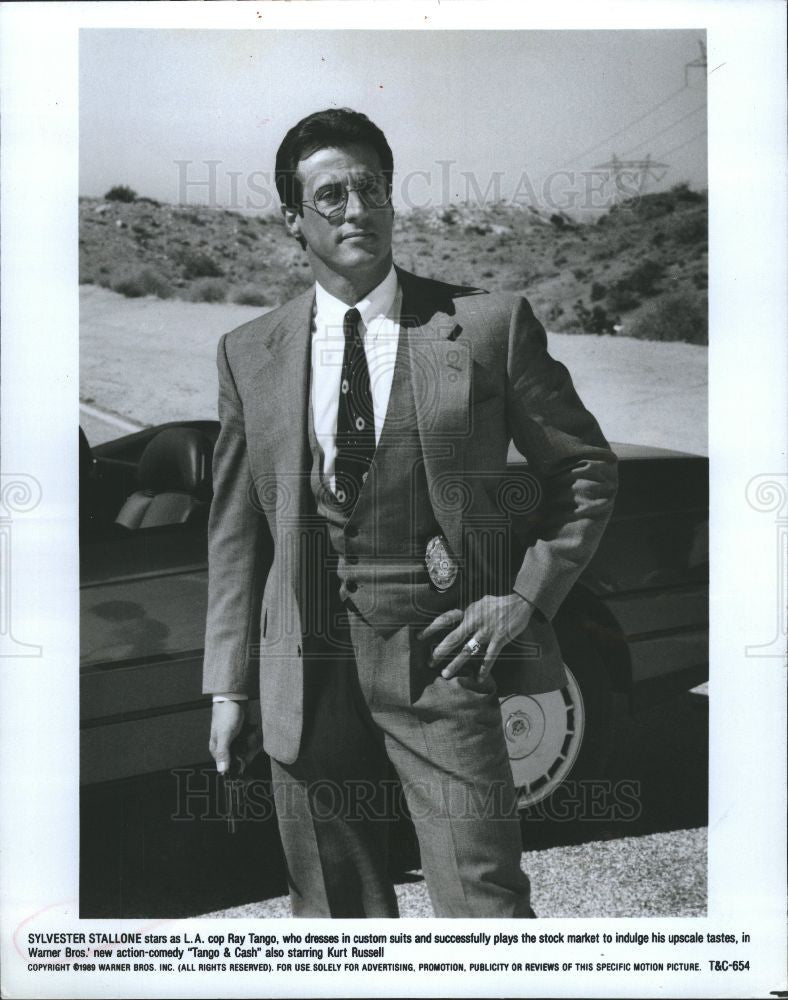 1989 Press Photo Sylvester Stallone Tango Cash - Historic Images