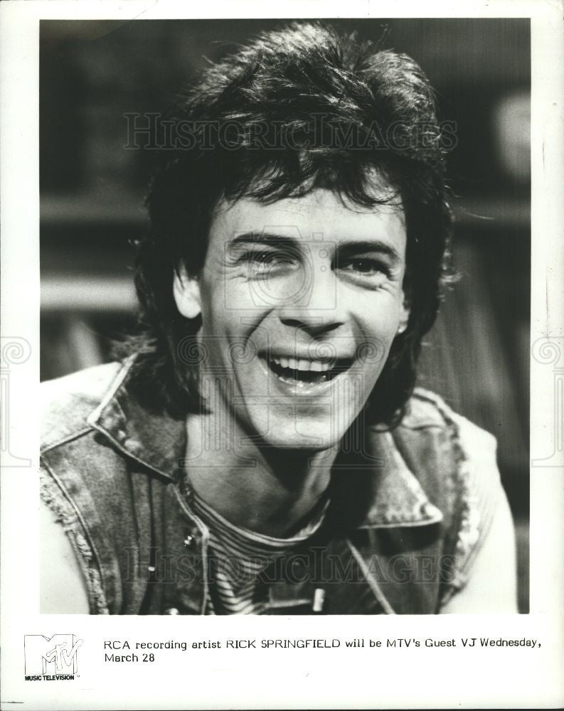 1984 Press Photo Rick Springfield Musician - Historic Images