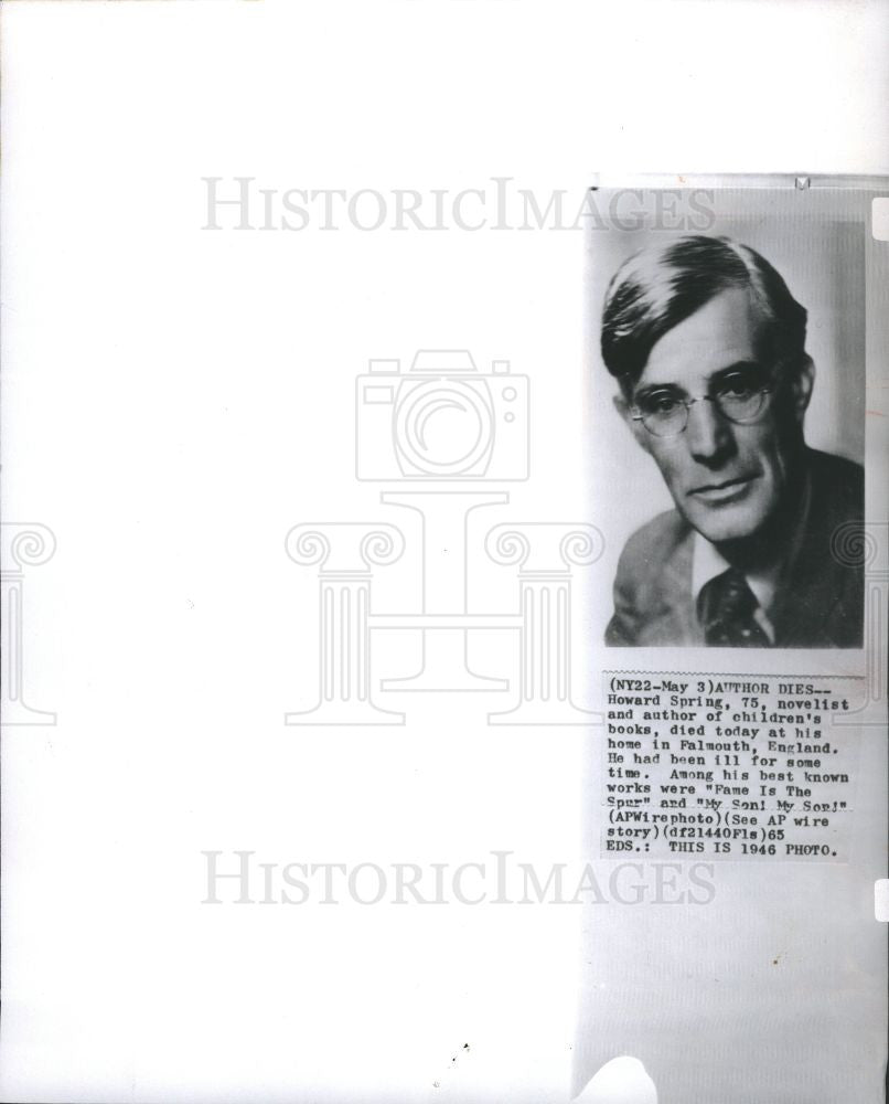 1965 Press Photo Howard Spring death children author - Historic Images
