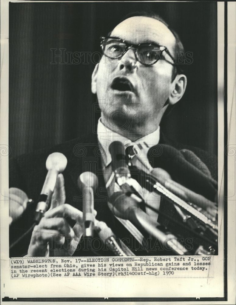 1970 Press Photo Robert Taft Jr. Senator Ohio - Historic Images