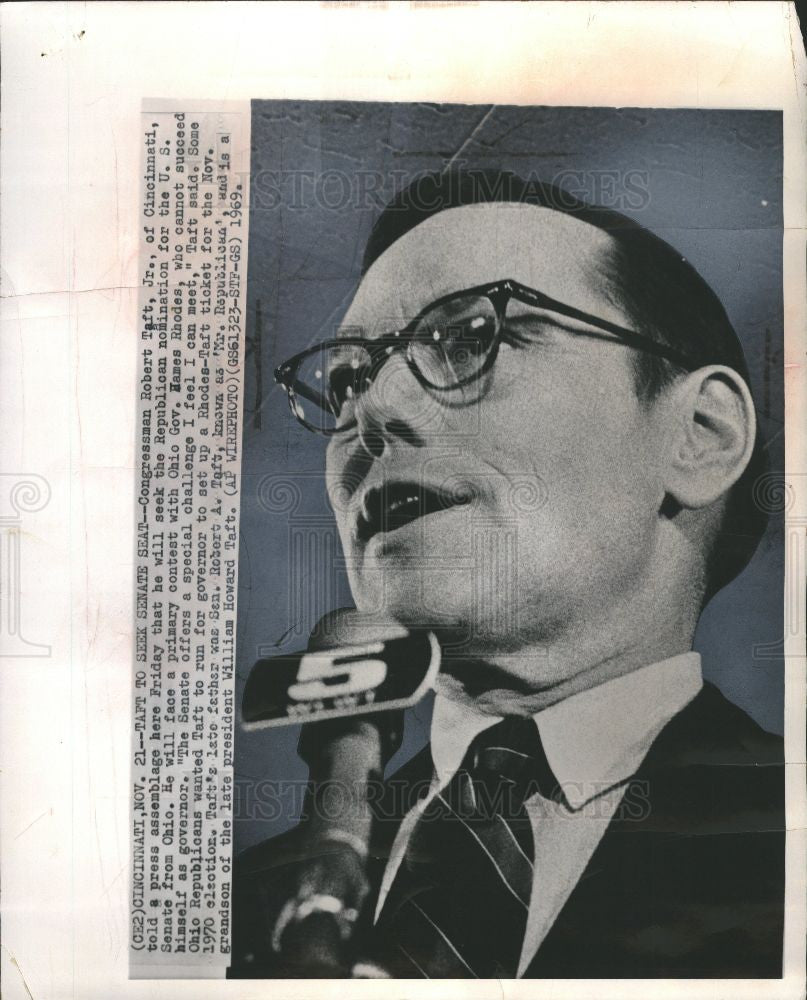 1969 Press Photo Robert Taft gets &quot;conditional Amnesty&quot; - Historic Images