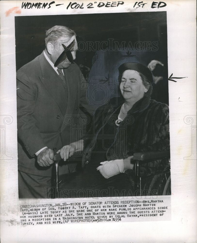 1954 Press Photo Martha Taft Widow - Historic Images