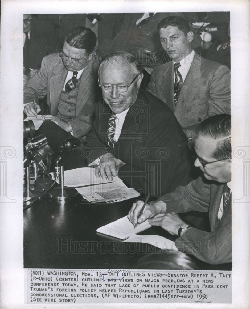 1950 Press Photo Robert Taft U.S. Senator - Historic Images