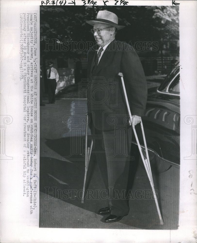 1953 Press Photo Robert Taft United States Senator Ohio - Historic Images
