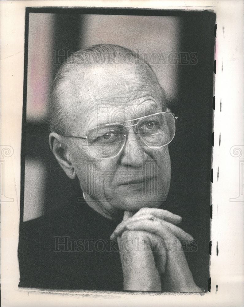 1988 Press Photo Edmund Szoka Archbishop of Detroit - Historic Images