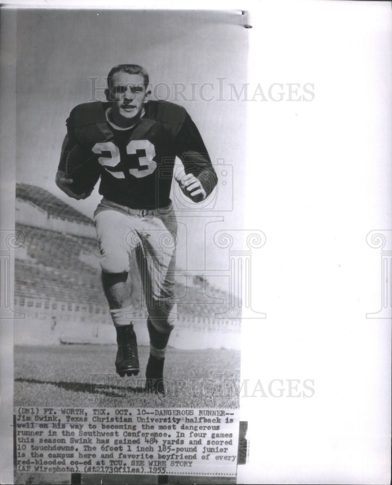 1955 Press Photo Jim Swink Football TCU Halfback - Historic Images