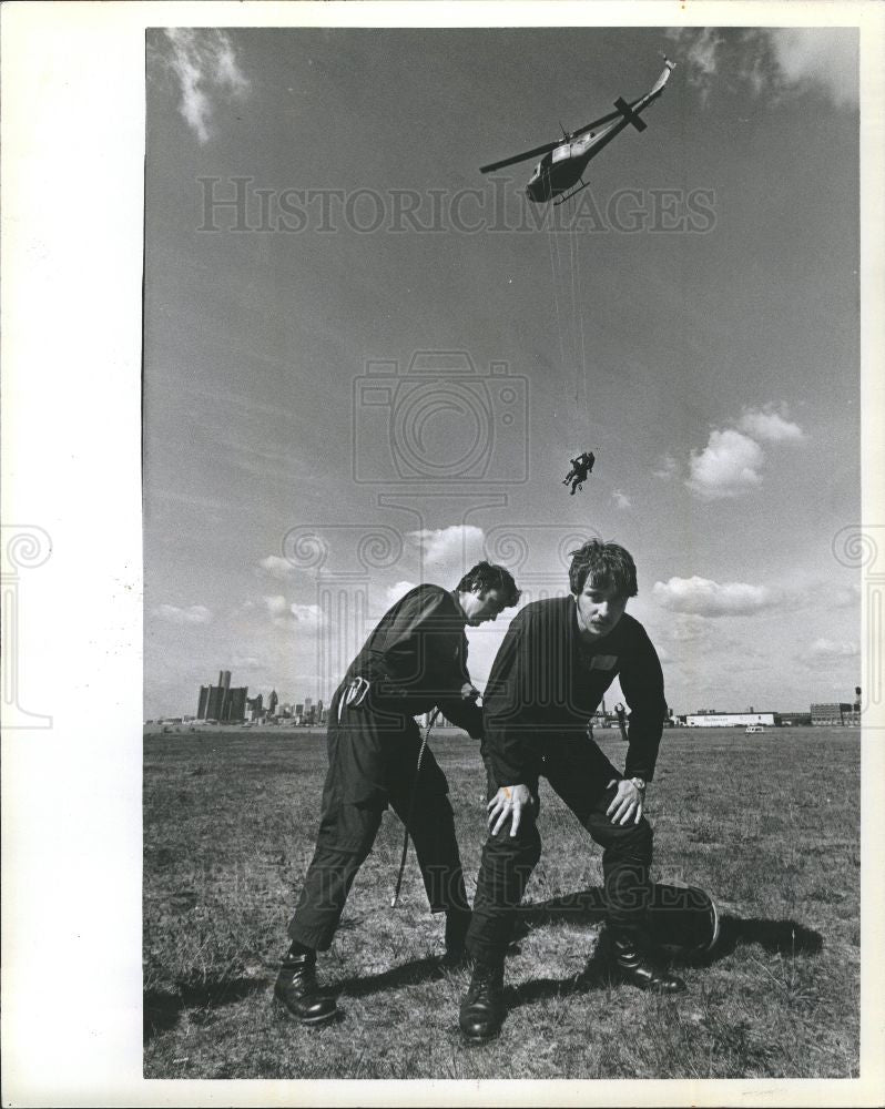 1978 Press Photo Helicopter Police Rescue Training - Historic Images