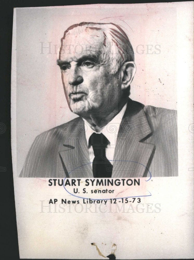 1973 Press Photo Stuart Symington  Democratic senator - Historic Images