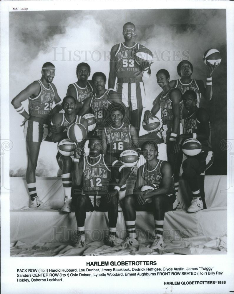 1986 Press Photo Harlem Globetrotters Basketball Team - Historic Images