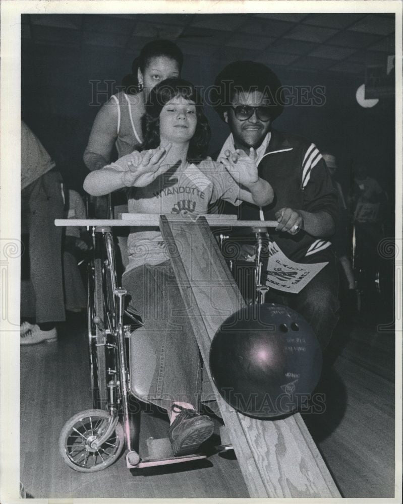 1978 Press Photo Bowling, cerebal palsy - Historic Images