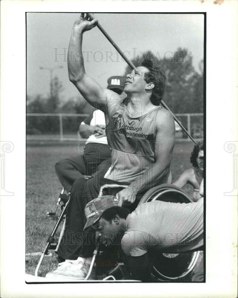 1985 Press Photo Sikora Handicapped Sports Pentathlon - Historic Images