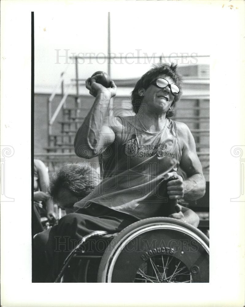 1985 Press Photo John Sikora wheelchair sports - Historic Images