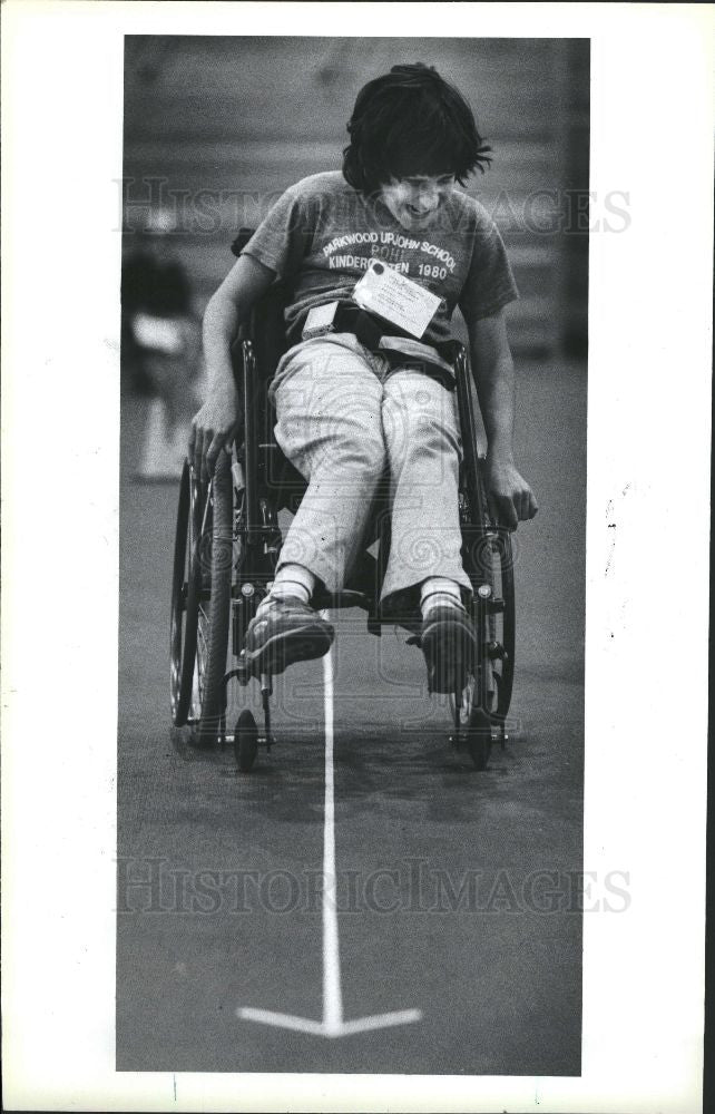 1986 Press Photo Michigan Regional Cerebral Palsy games - Historic Images