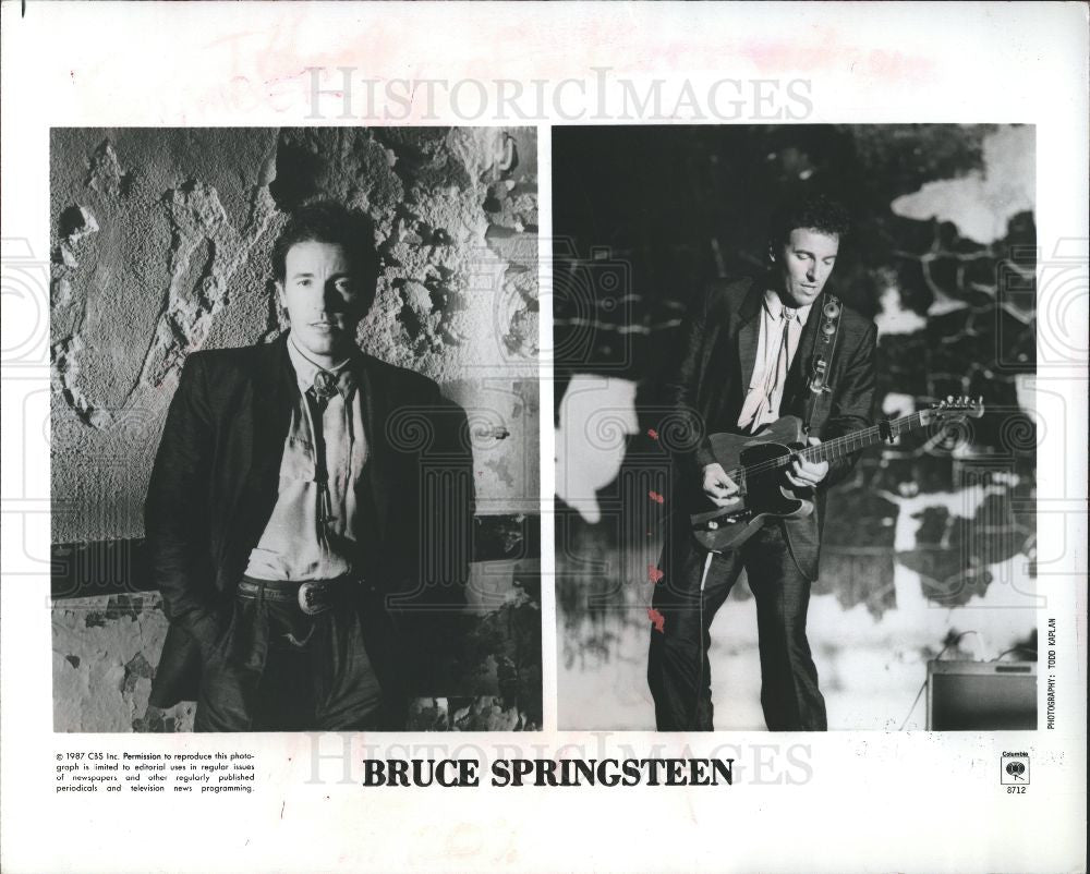 1989 Press Photo Bruce Frederick Joseph Springsteen - Historic Images
