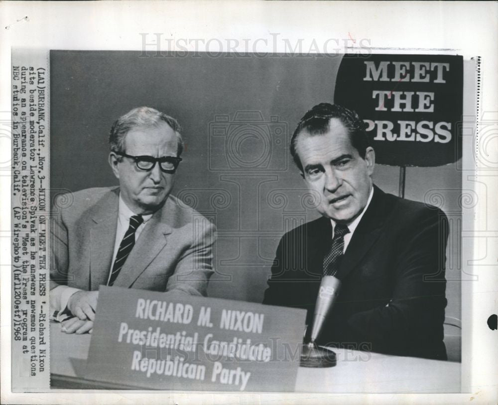 1968 Press Photo Lawrence Spivak Moderator Journalist - Historic Images