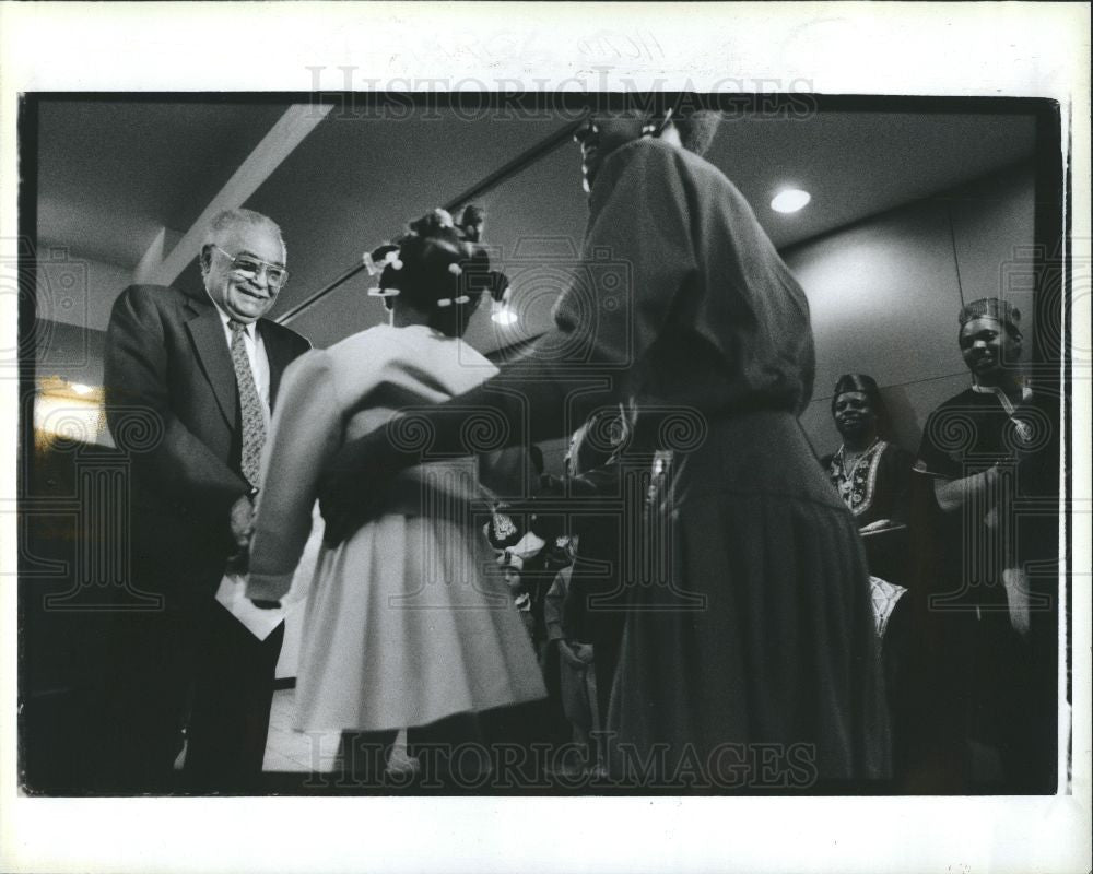 1990 Press Photo Coleman Young Chafonte Cheryl Jenkins - Historic Images