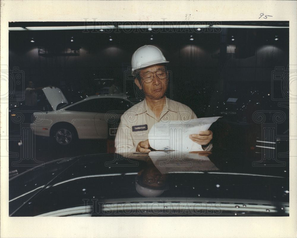 1992 Press Photo Mamoru Takebayashi Mazda Flat Rock - Historic Images