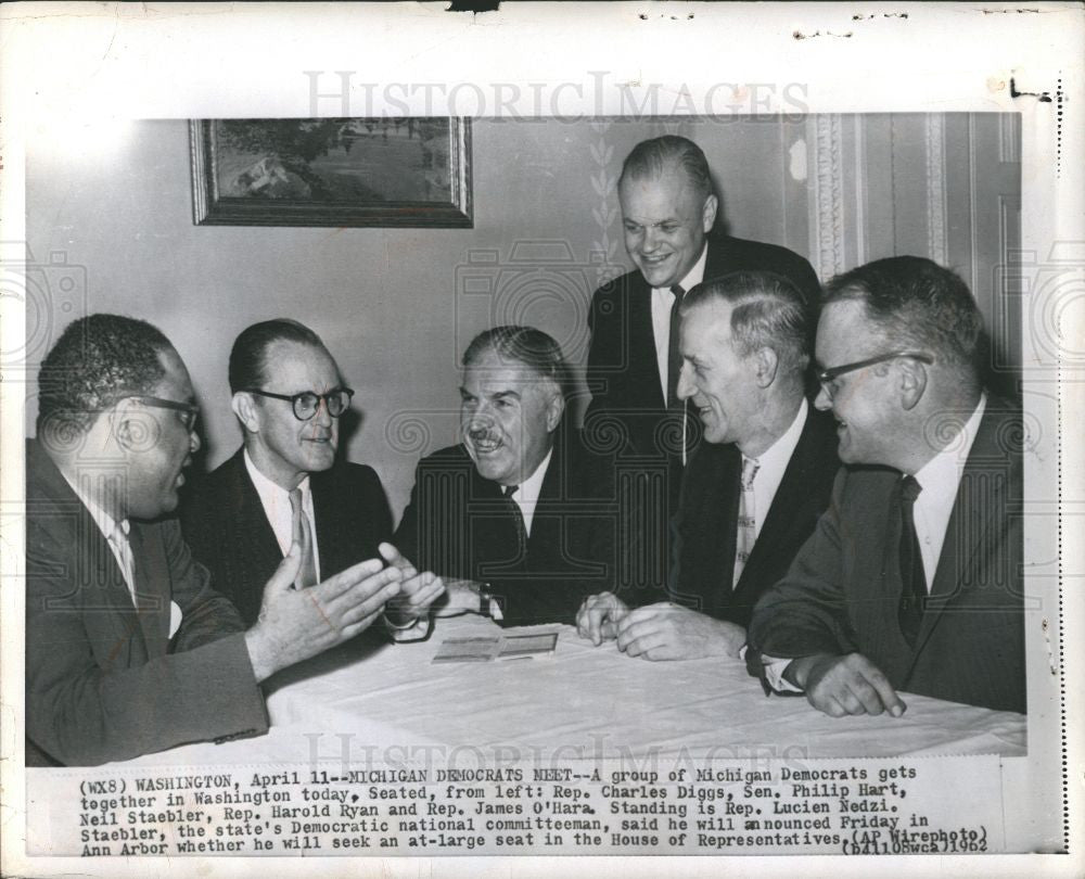 1962 Press Photo Michigan Democrats Representatives - Historic Images