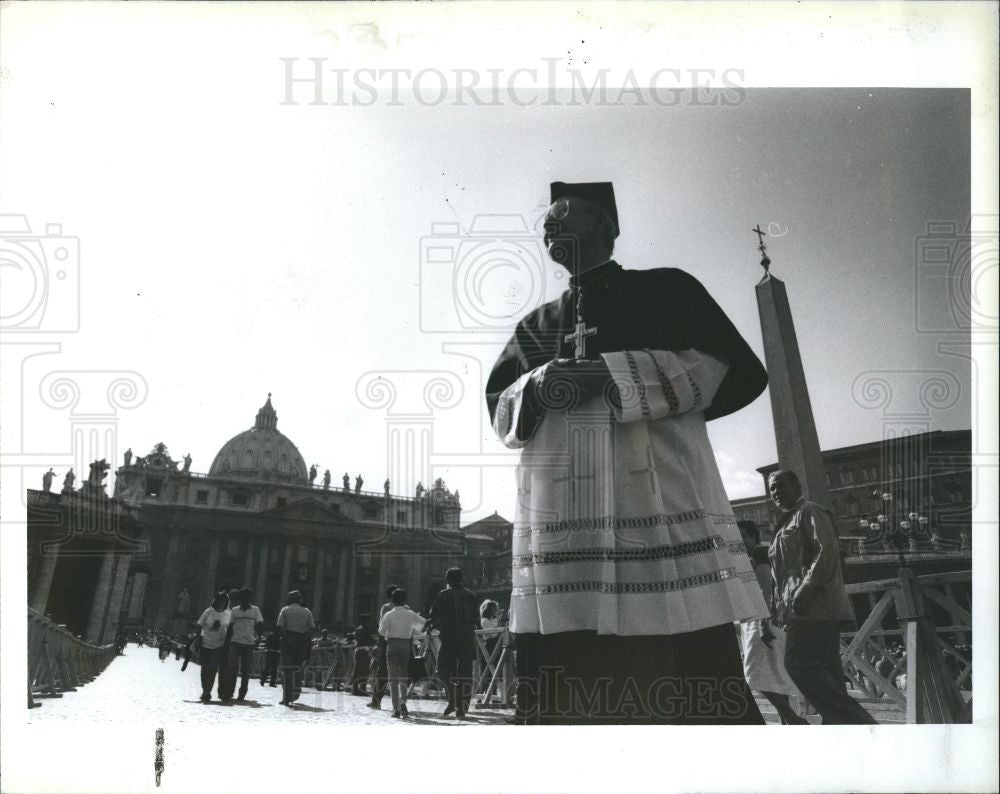 Press Photo Cardinal Edmund Szoka Church - Historic Images