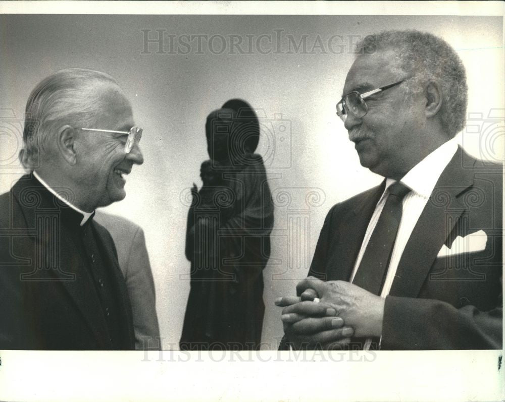 1987 Press Photo Edmund Szoka Sacred Heart Seminary - Historic Images