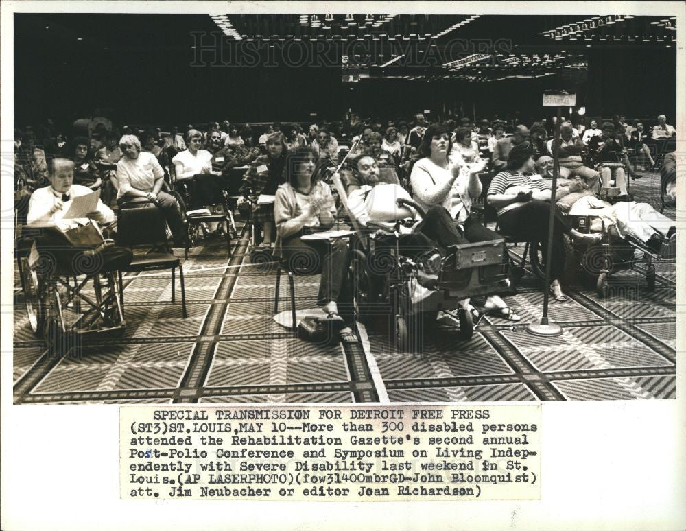 1983 Press Photo Severe Disability Conference Polio - Historic Images