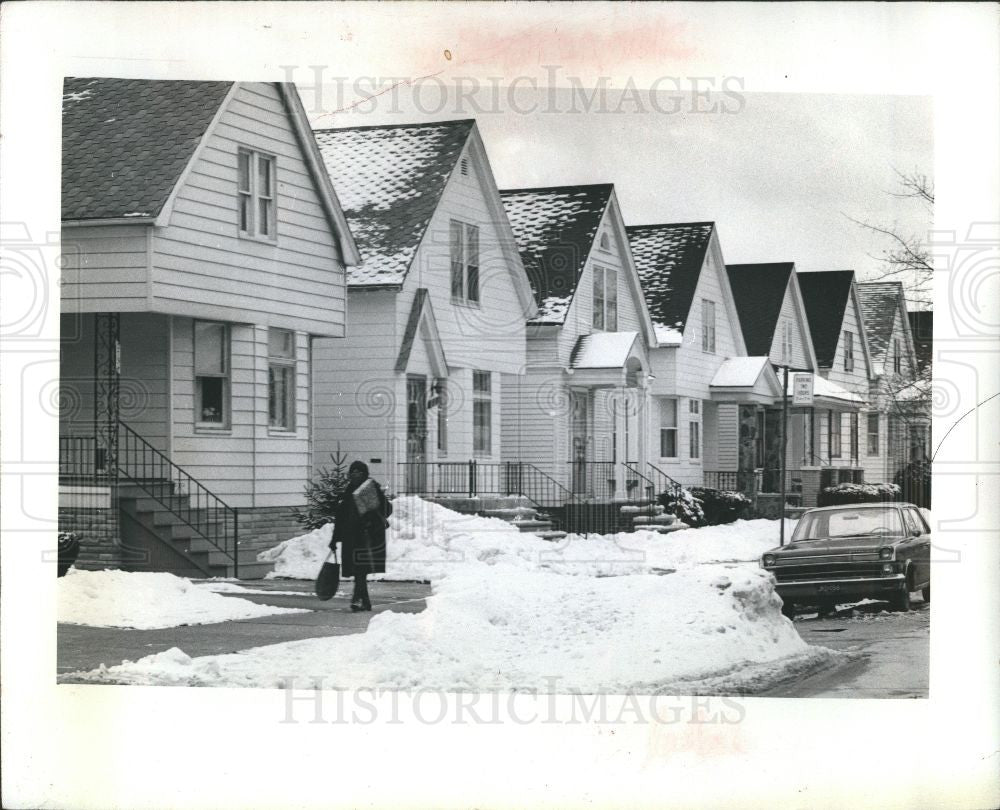 1974 Press Photo Hamtramck Michigan Belmont street - Historic Images