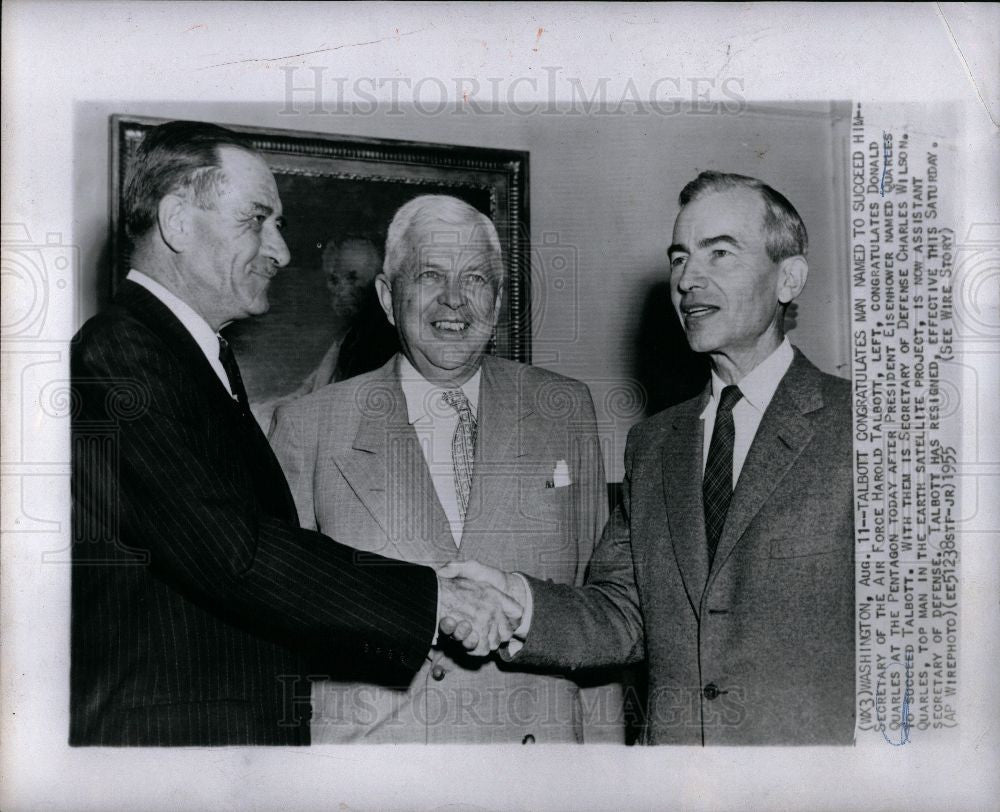 1955 Press Photo Talbott Names Quarles New Secretary - Historic Images