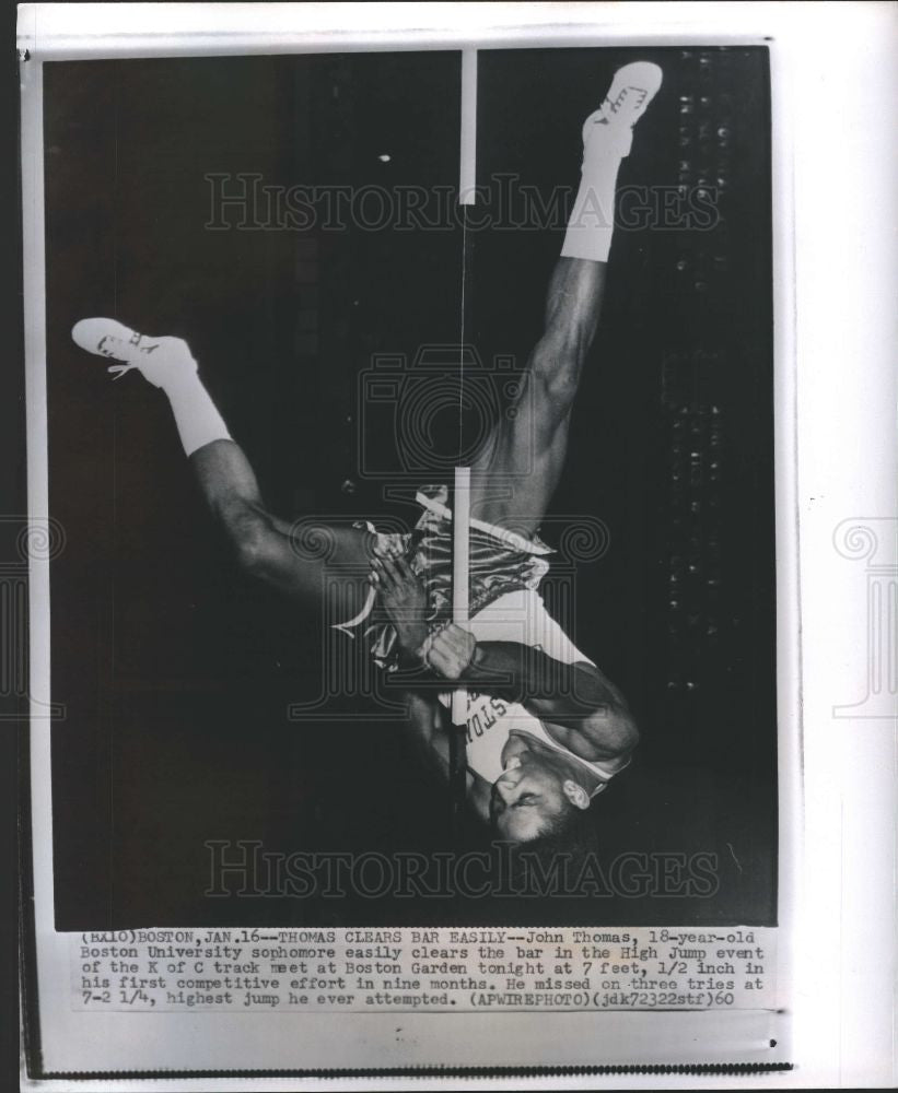 1960 Press Photo John Thomas high jump Boston - Historic Images