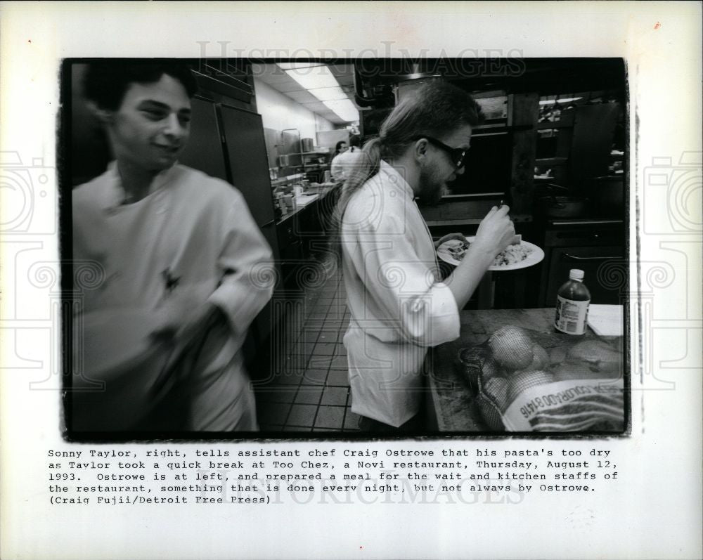 1998 Press Photo Sonny Taylor Craig Ostrowe chef - Historic Images