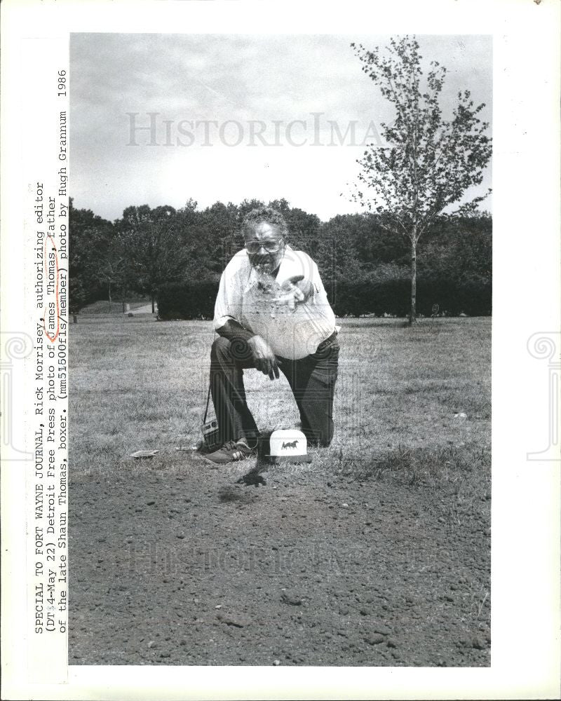 1985 Press Photo Shawn Thomas Boxer dead Father James - Historic Images