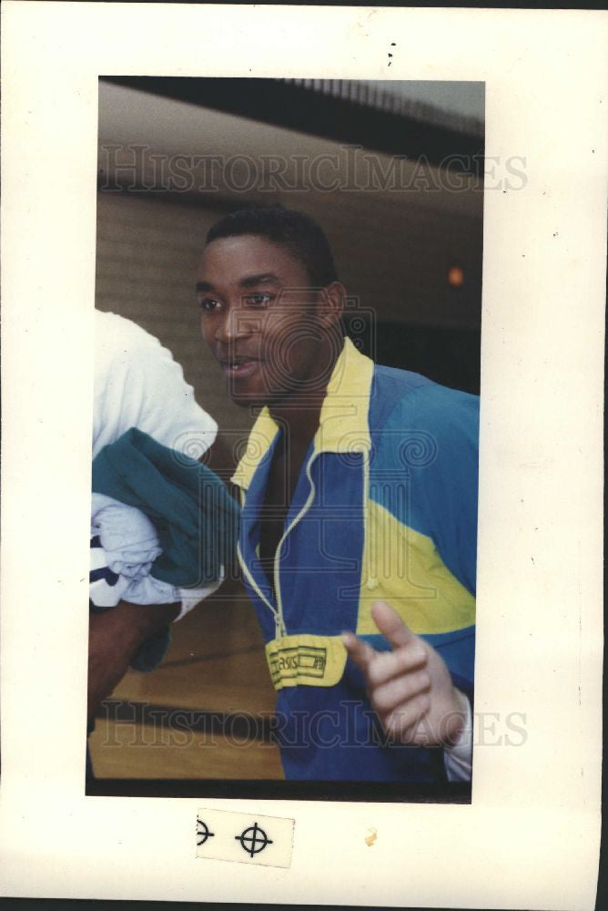 1991 Press Photo Isiah Thomas Detroit Pistons - Historic Images