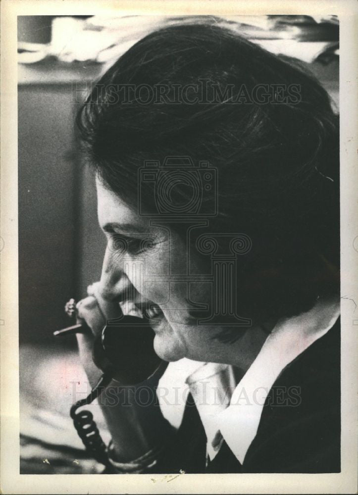 1974 Press Photo Helen Thomas white house correspondent - Historic Images