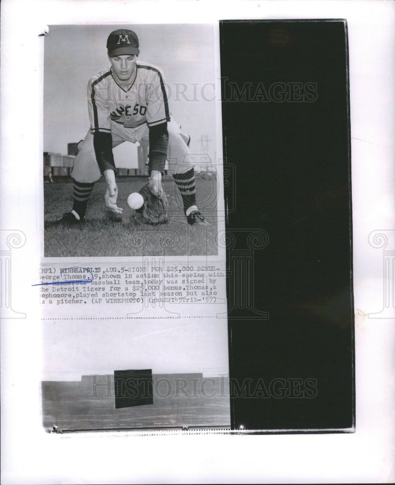 1957 Press Photo George Thomas famous baseball player - Historic Images