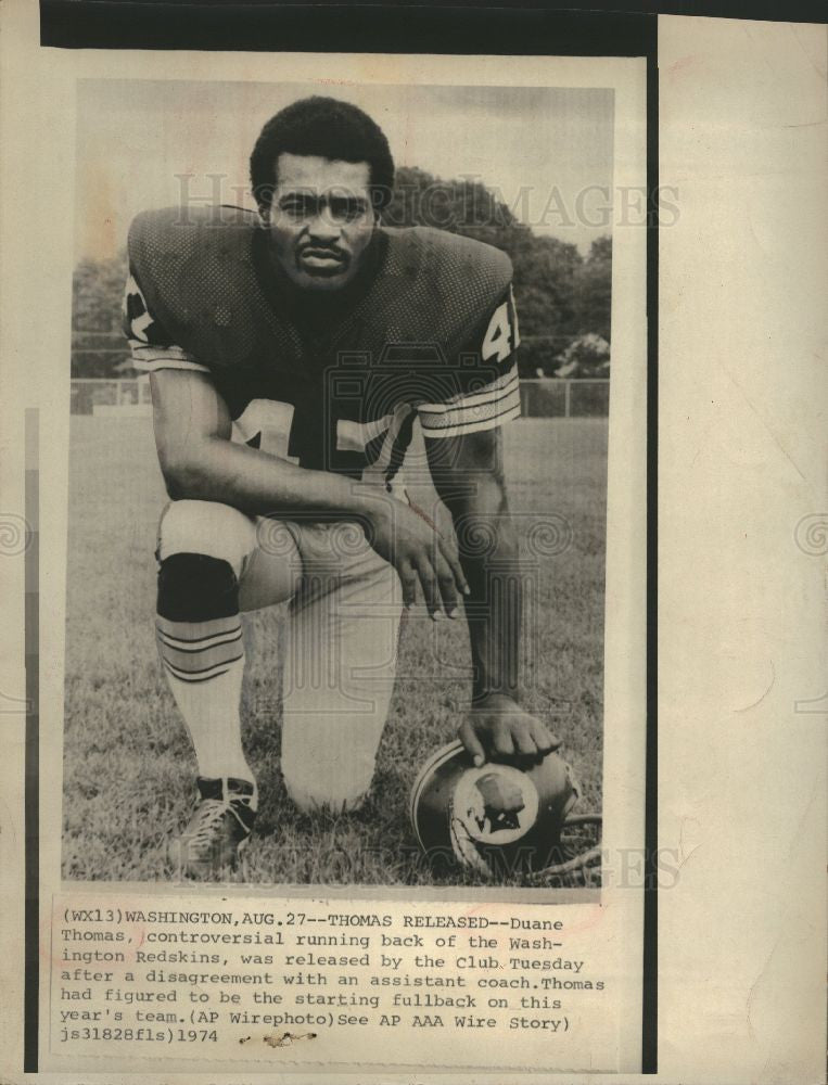 1975 Press Photo Duane Thomas Washington Redskins - Historic Images