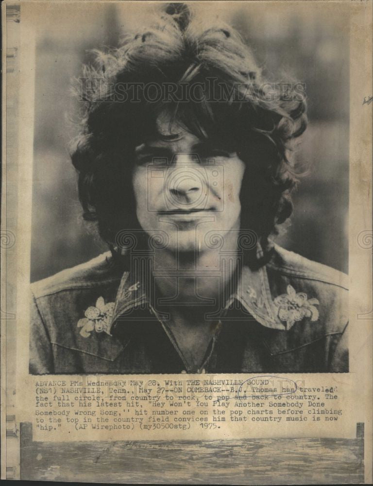 1976 Press Photo Billy Joe Thomas American Pop Singer - Historic Images