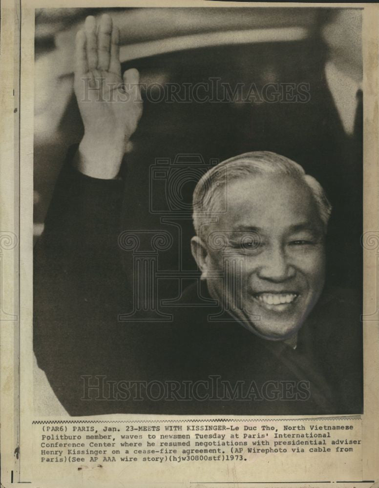 1973 Press Photo Le Duc Tho, North Vietnamese Politburo - Historic Images