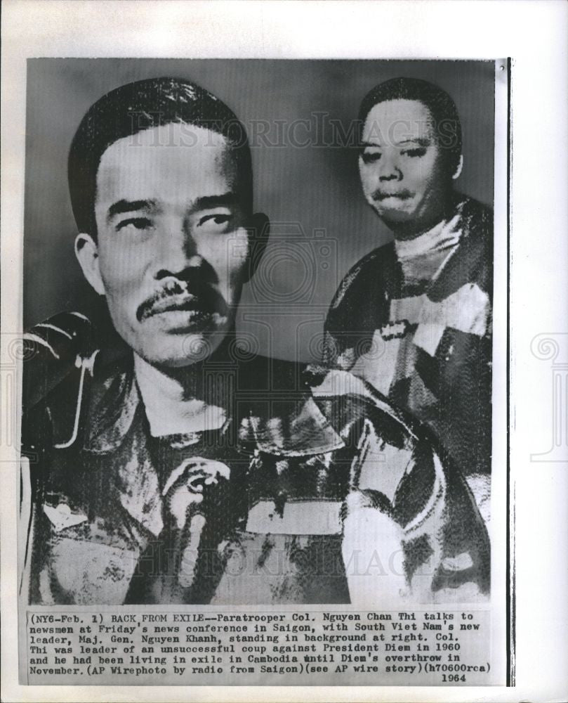 1964 Press Photo Vietnamese exile Nguyen Chan Thi - Historic Images