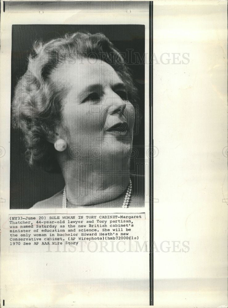 1970 Press Photo Margaret Thatcher Tory cabinet - Historic Images